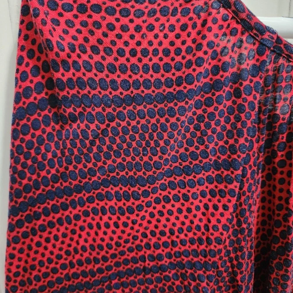 Michael Kors Womens 3/4 Sleeve Scoop Neck Top Elastic Waist Polka Dot Plus Sz 2X